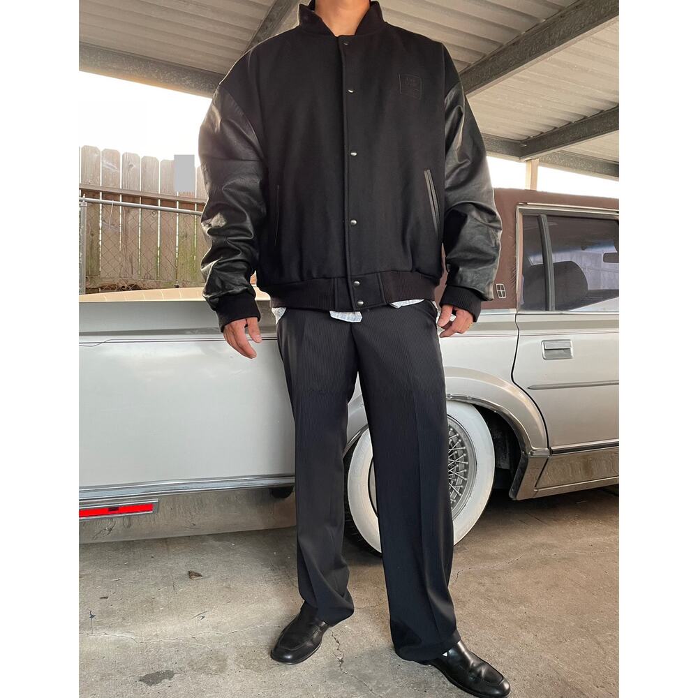 🔥NWOT Vantage Ford Credit Wool Leather Varsity Bomber Jacket Quilt Lined Sz 2XL - Picture 2 of 16